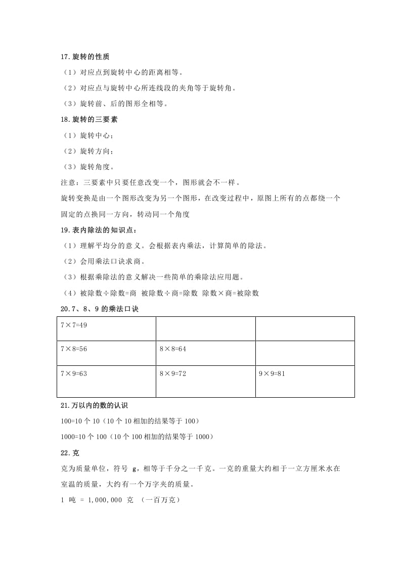图片[3]-二年级数学下册小学知识点归纳-学科资源库
