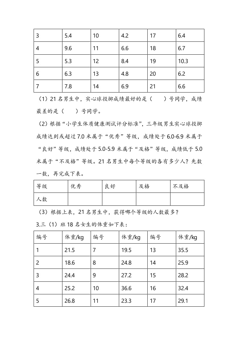 图片[2]-三年级数学下册9.2简单的数据排序和分组-学科资源库