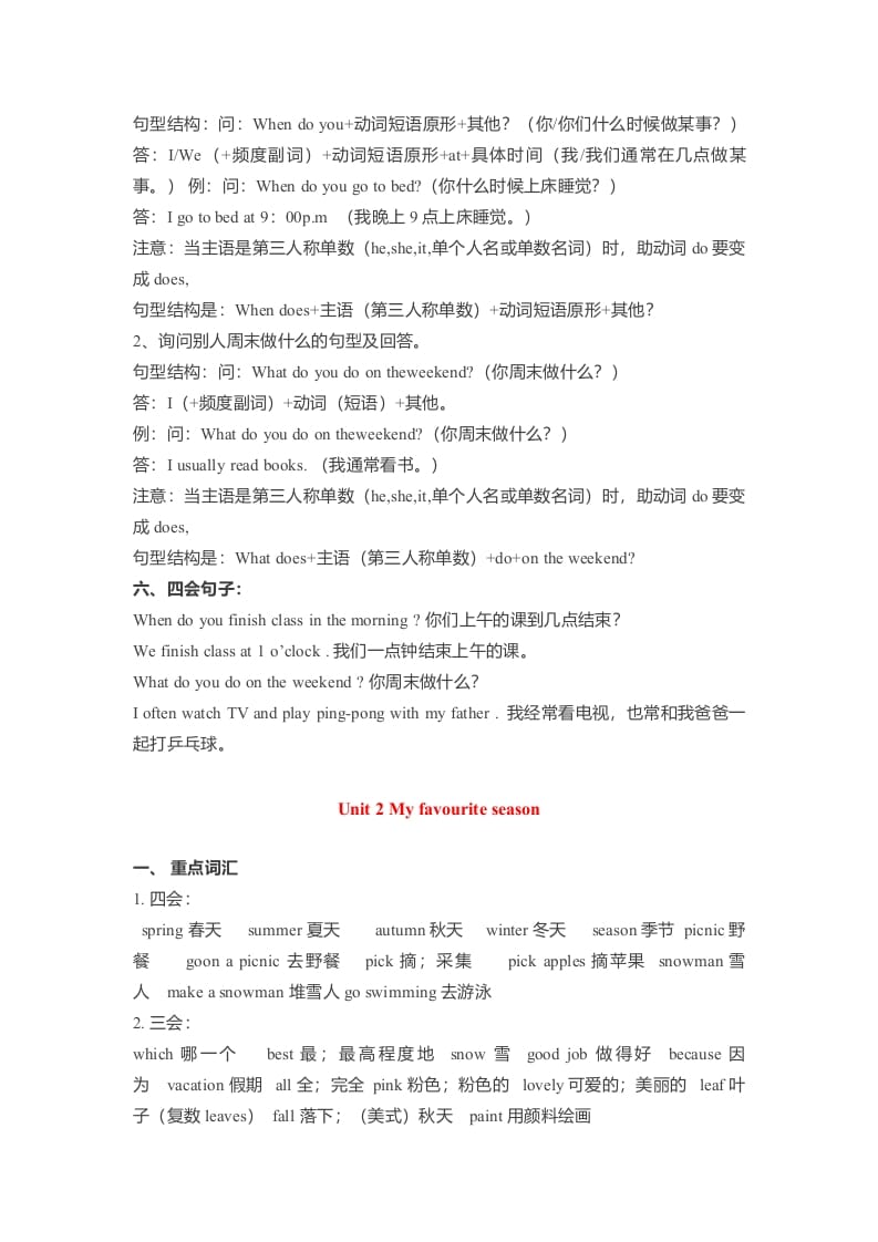 图片[2]-五年级数学下册英语素材-各单元要点汇总人教（PEP）-学科资源库