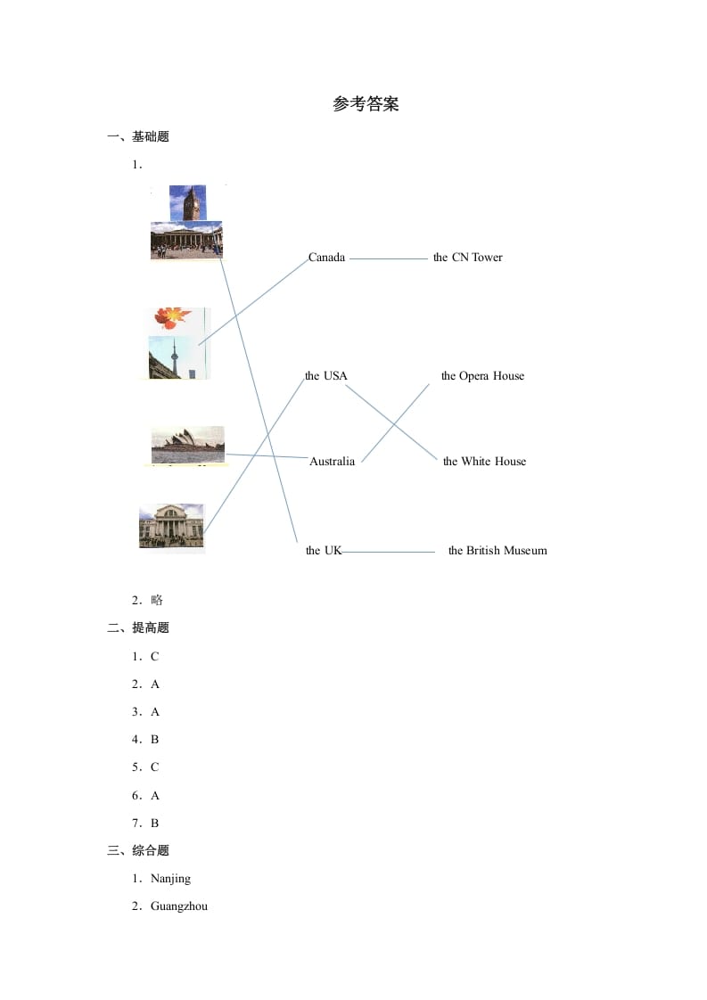 图片[3]-六年级英语上册Unit2习题——第一课时（人教版一起点）-学科资源库