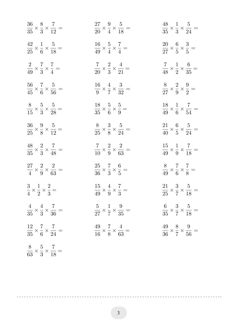 图片[3]-六年级数学上册▲口算题（分数连乘）连打版（人教版）-学科资源库