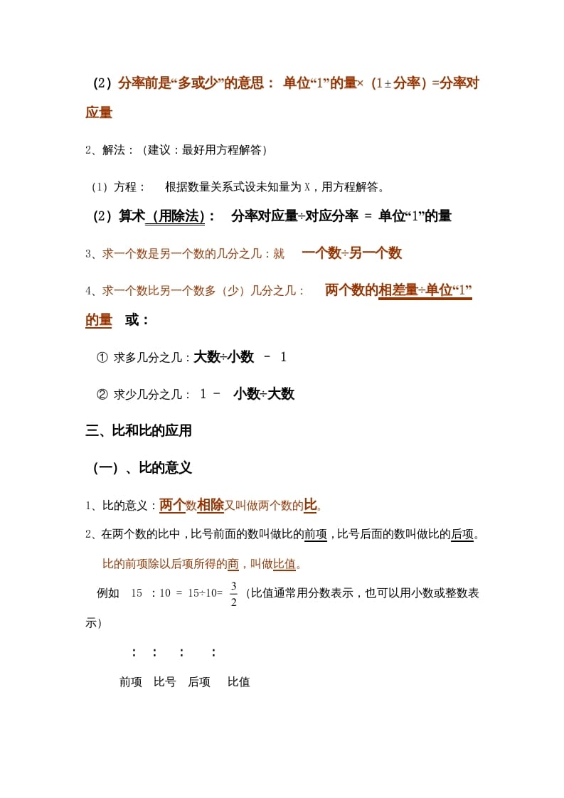 图片[2]-六年级数学上册第2单元归纳总结（人教版）-学科资源库