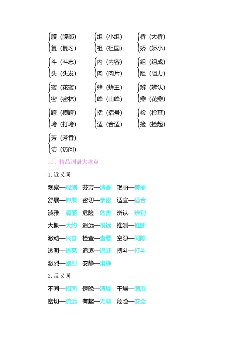图片[2]-三年级语文下册知识小结-第四单元-学科资源库