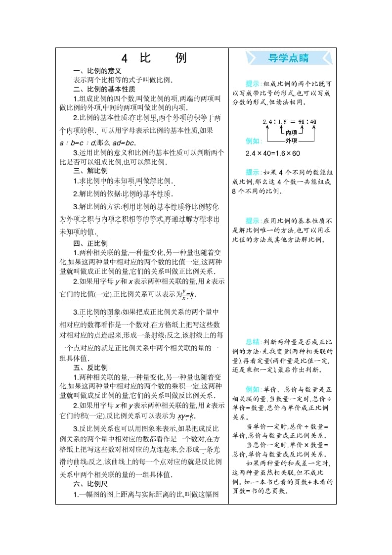 六年级数学下册4比例-学科资源库