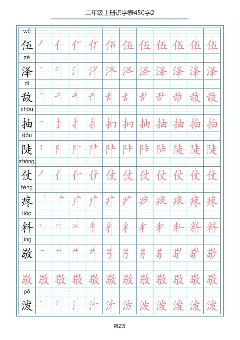 图片[2]-二年级语文上册识字表（17页）PDF（部编）-学科资源库