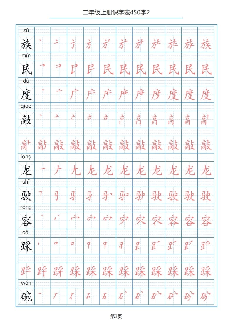 图片[3]-二年级语文上册识字表（17页）PDF（部编）-学科资源库