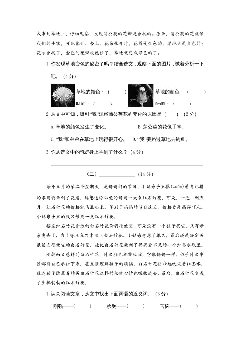 图片[3]-三年级语文上册期末练习(14)（部编版）-学科资源库