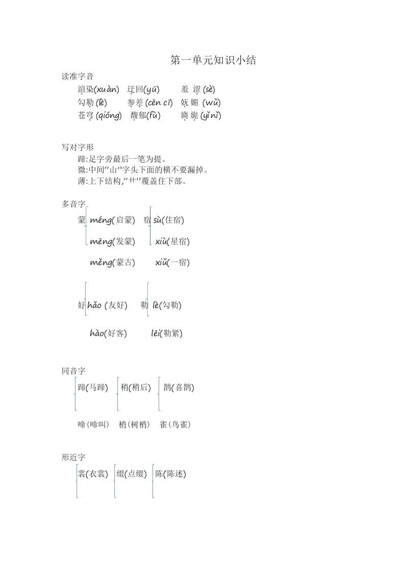 六年级语文上册知识要点（部编版）-学科资源库