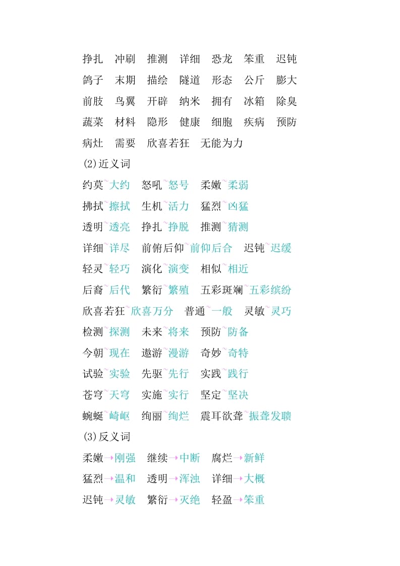 图片[2]-四年级语文下册第二单元知识小结-学科资源库
