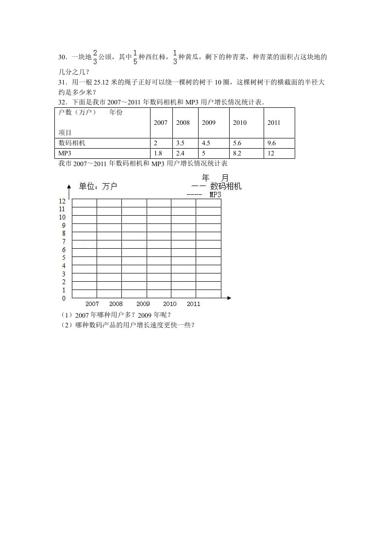 图片[3]-五年级数学下册苏教版下学期期末测试卷16-学科资源库