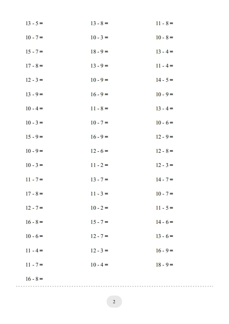 图片[2]-一年级数学上册20以内的退位减法)3000题（人教版）-学科资源库
