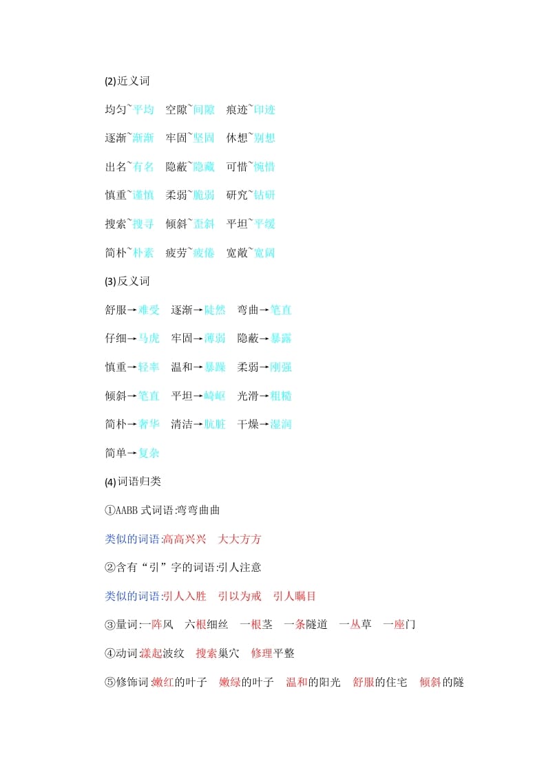 图片[2]-四年级语文上册第3单元知识小结-学科资源库