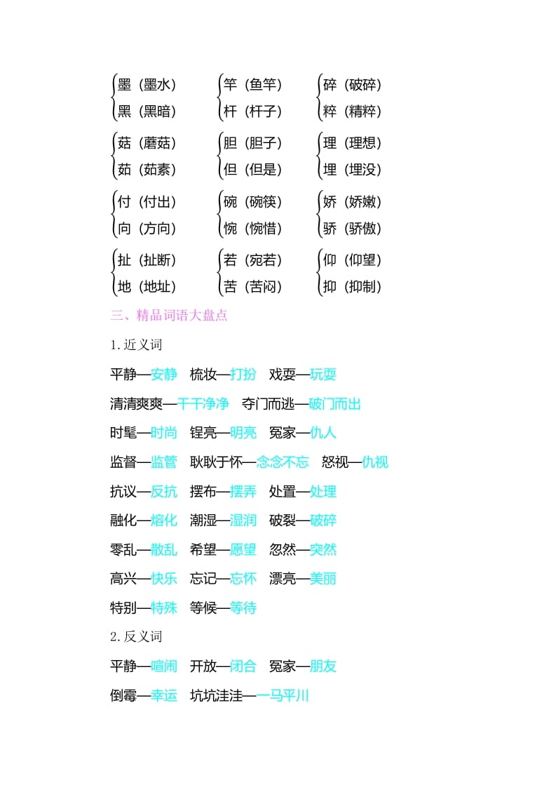 图片[2]-三年级语文下册知识小结-第六单元-学科资源库