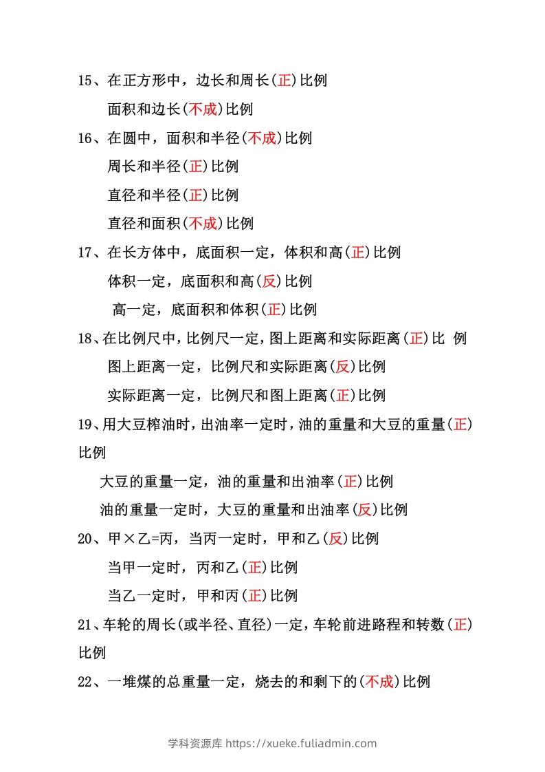 图片[3]-六年级下册数学正反比例专项练习-学科资源库