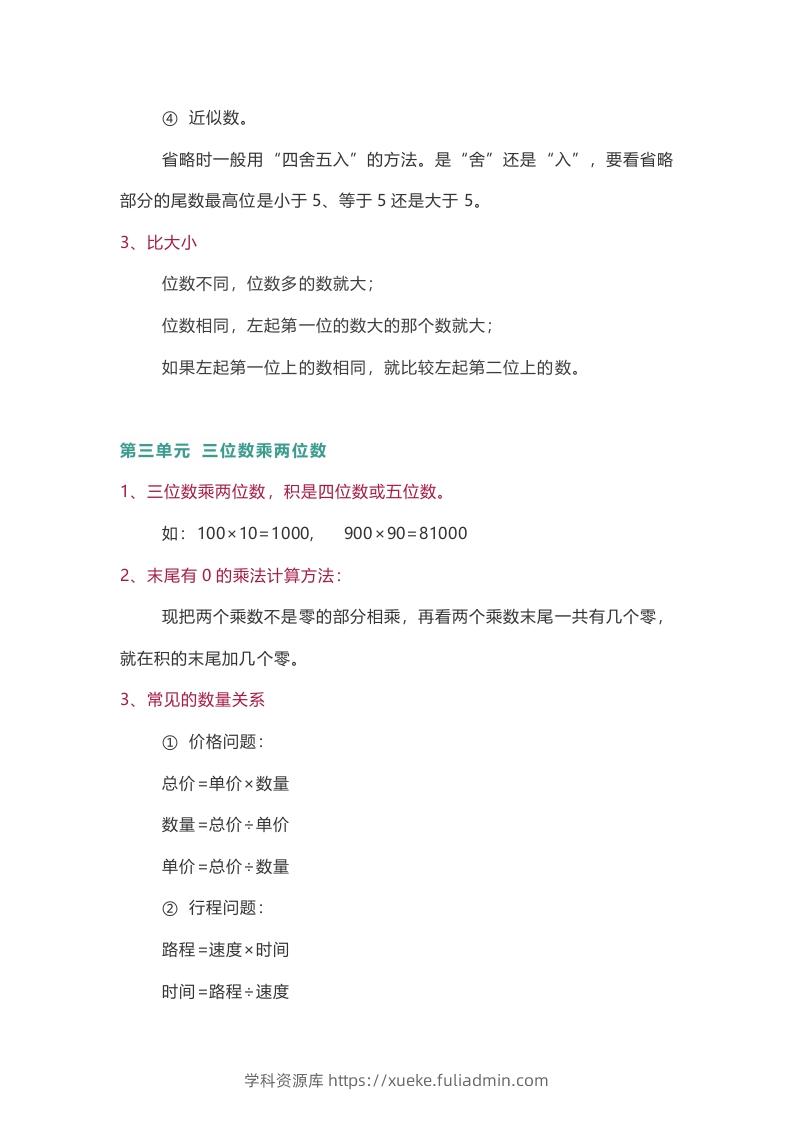 图片[3]-苏教版数学4年级下册数学知识点-学科资源库