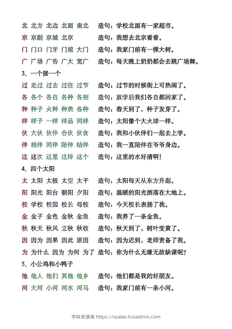 图片[3]-一年级下册生字组词造句-学科资源库