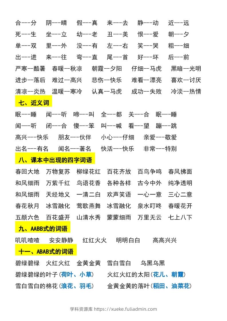 图片[2]-一年级下册语文期末复习考点总结-学科资源库