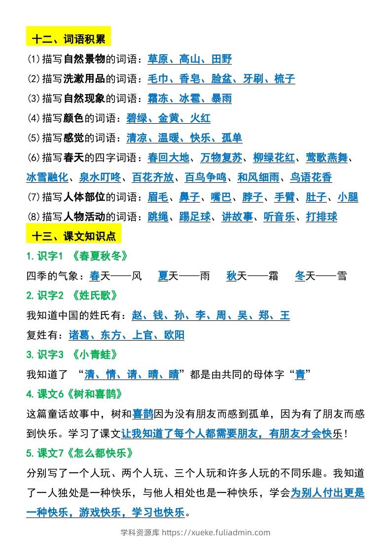 图片[3]-一年级下册语文期末复习考点总结-学科资源库
