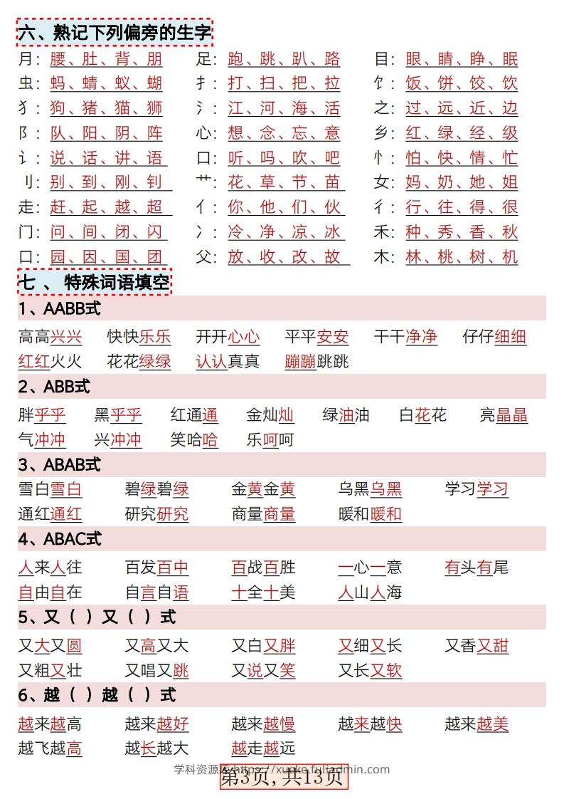 图片[3]-★3.9新版一年级语文下册全册重点知识总结-学科资源库