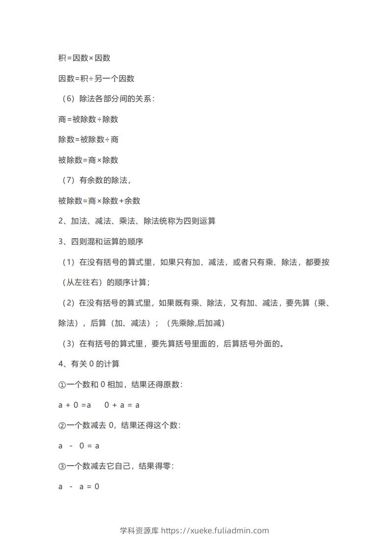 图片[2]-数学四年级下册必背知识点汇总-学科资源库