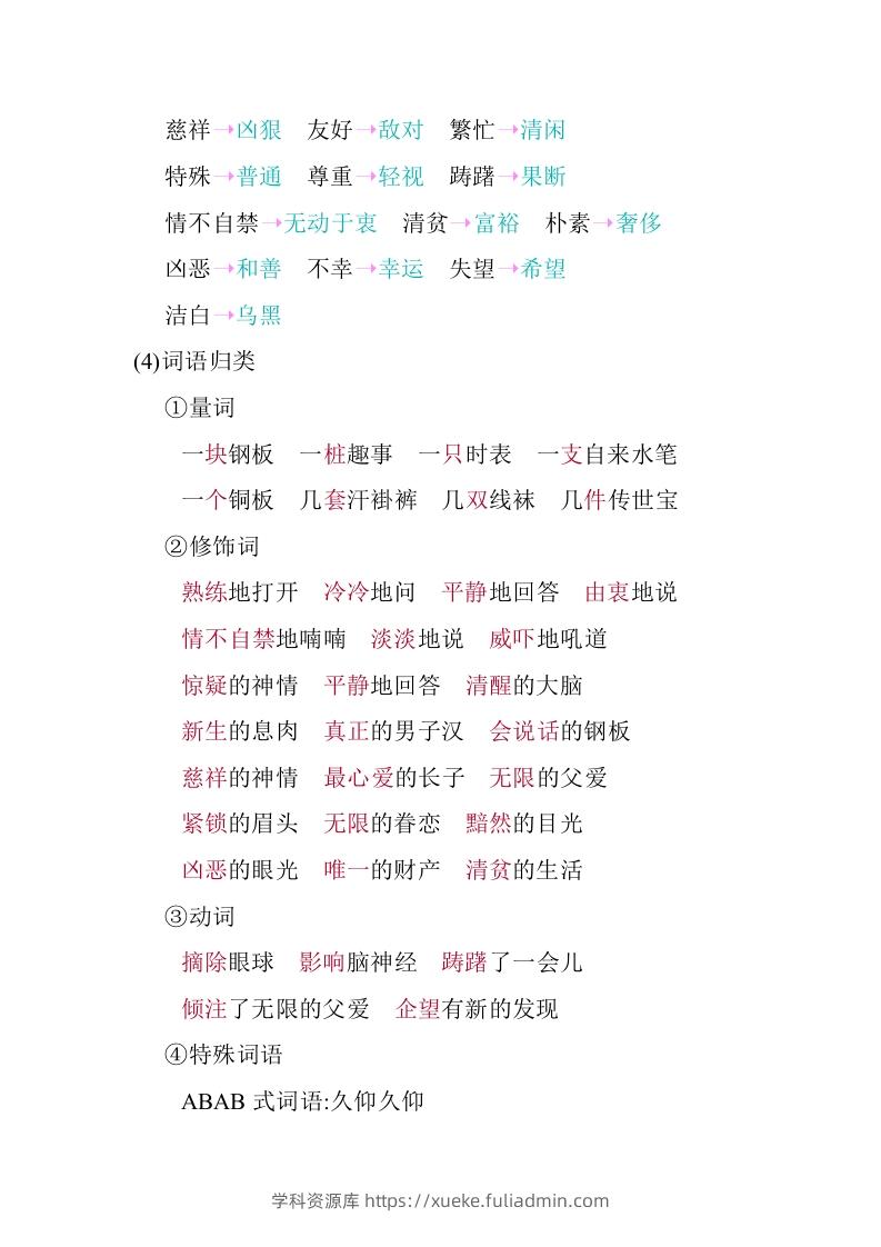图片[3]-五年级语文下册第四单元知识小结（部编版）-学科资源库