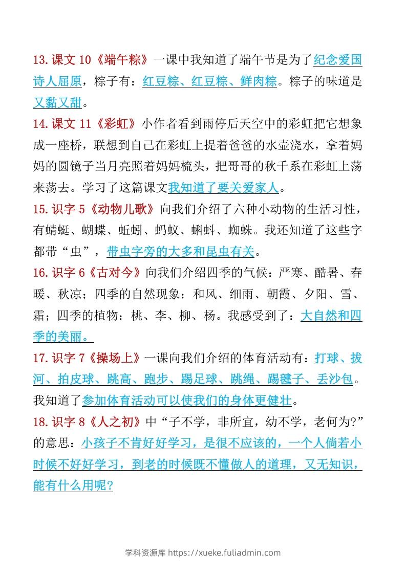 图片[3]-一年级语文下册知识点归纳期末总复习知识-学科资源库
