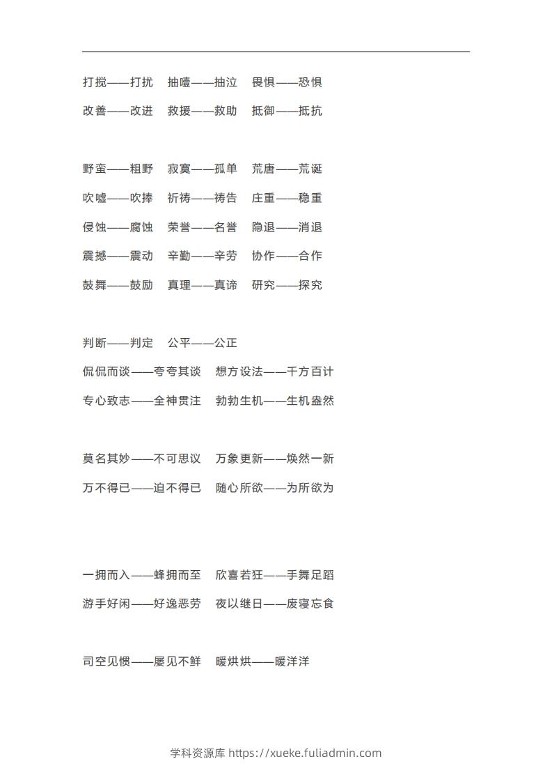 图片[2]-六年级语文下册近义词反义词汇总（部编版）-学科资源库