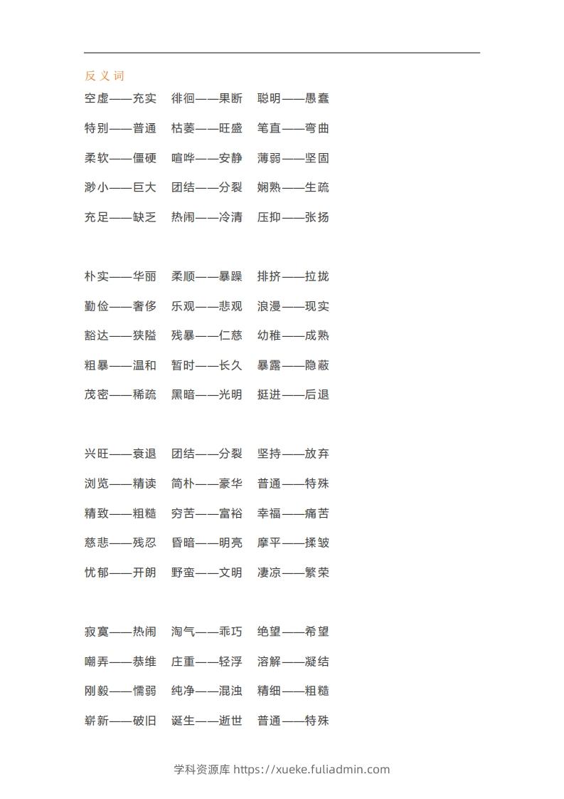 图片[3]-六年级语文下册近义词反义词汇总（部编版）-学科资源库
