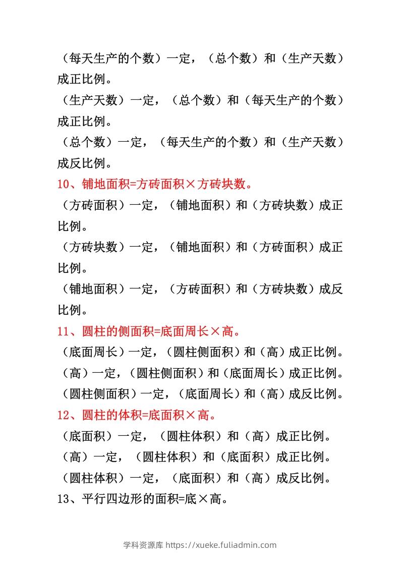 图片[3]-六年级下册正反比例公式归纳总结-学科资源库
