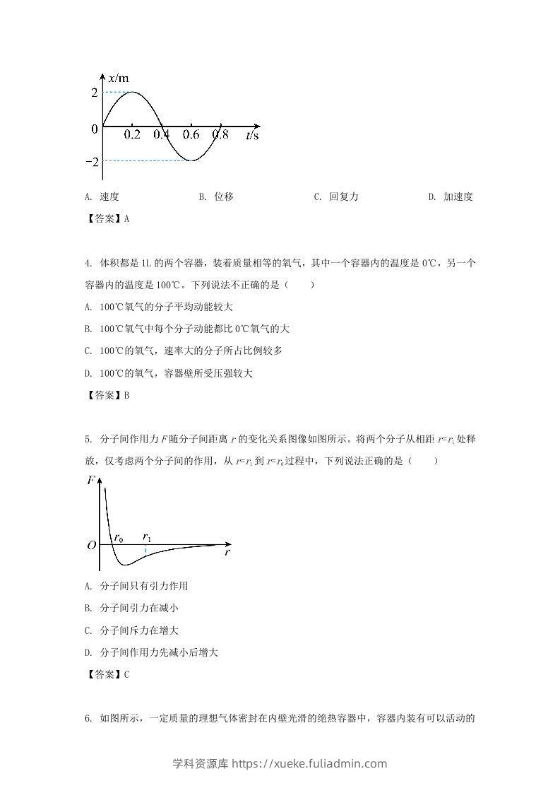 图片[2]-2020-2021年北京市昌平区高二物理下学期期末试题及答案(Word版)-学科资源库