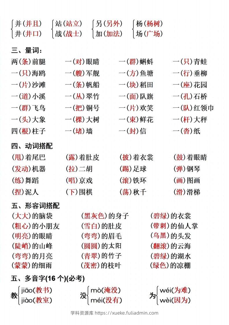 图片[2]-二上语文单元重点预习-学科资源库