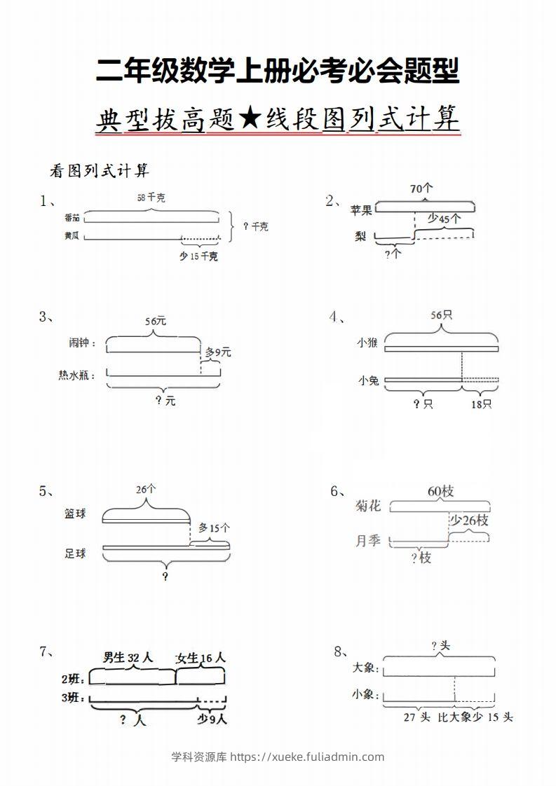二上数学典型线段图列式计算-学科资源库