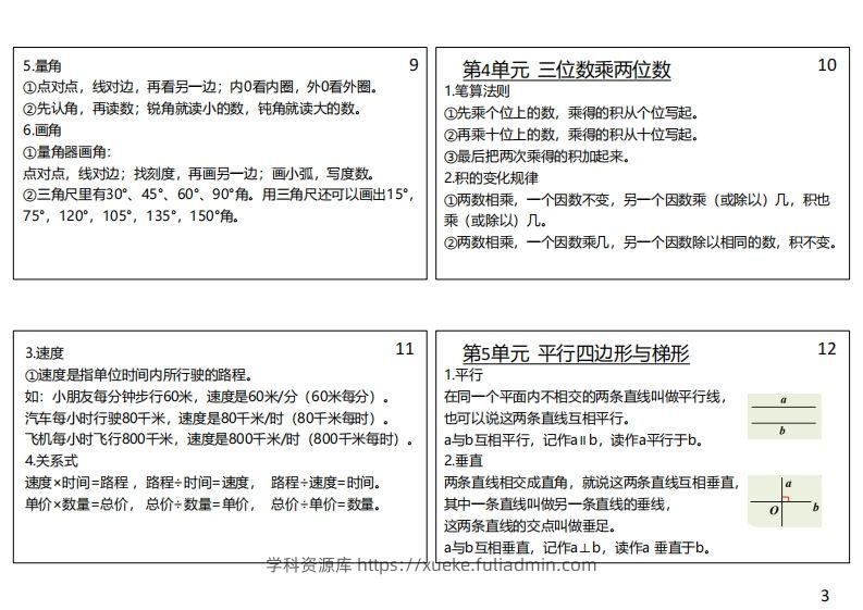 图片[3]-【人教四年级】数学上册必背笔记-学科资源库