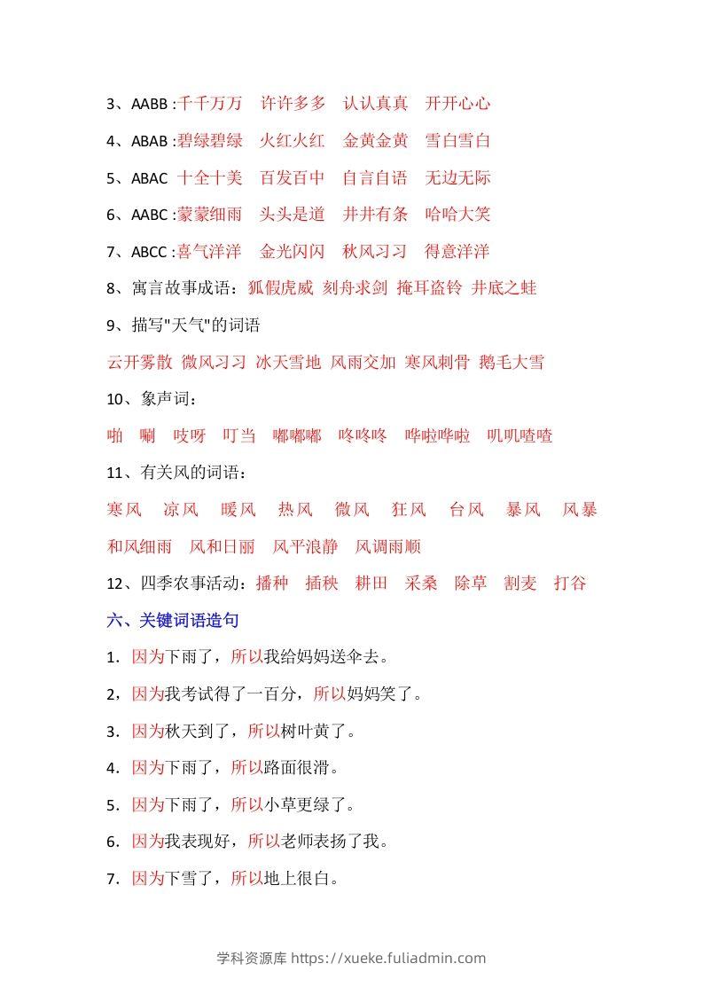 图片[3]-【全册重点知识汇总】二上语文-学科资源库