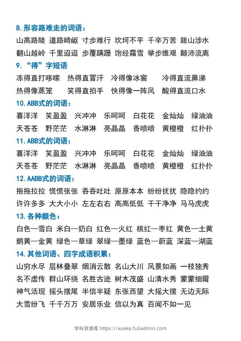 图片[2]-二年级语文上册常考重点知识点汇总-学科资源库