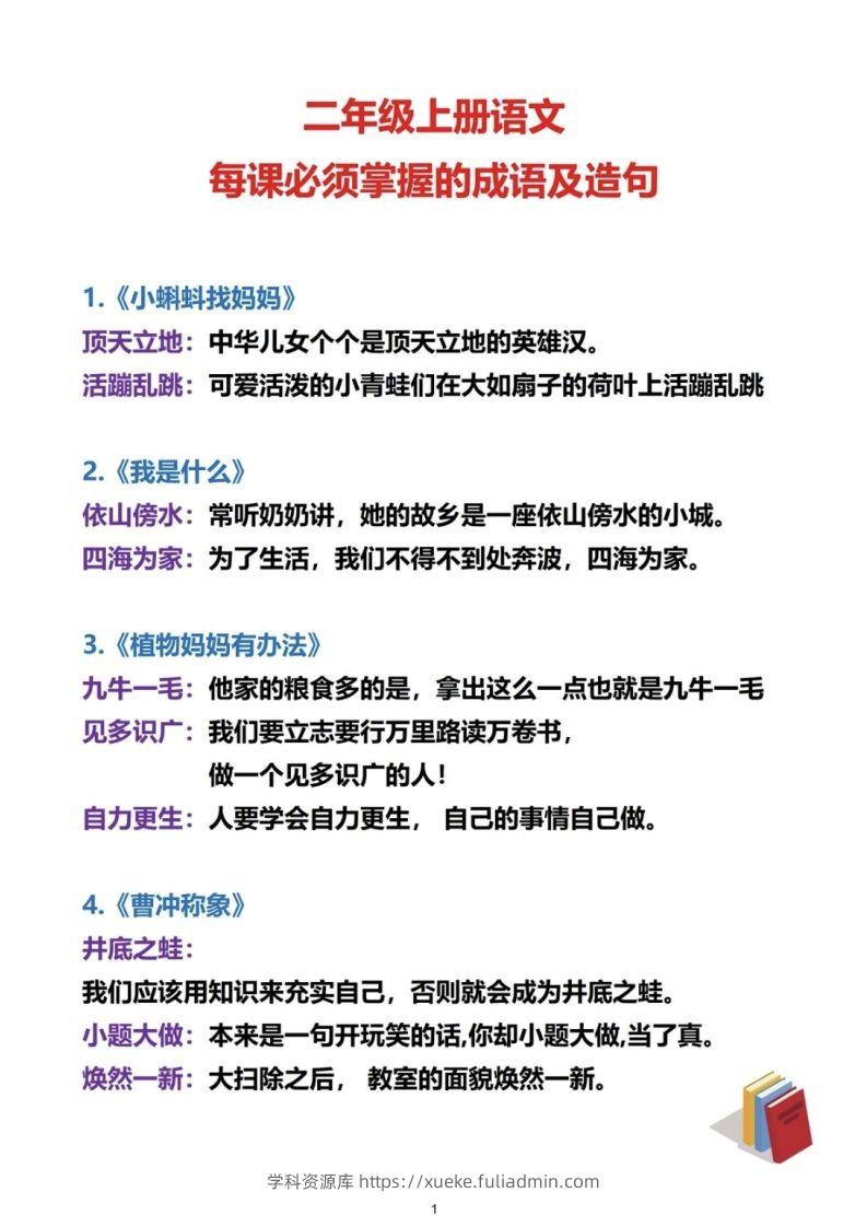 二上语文必考成语及造句-学科资源库
