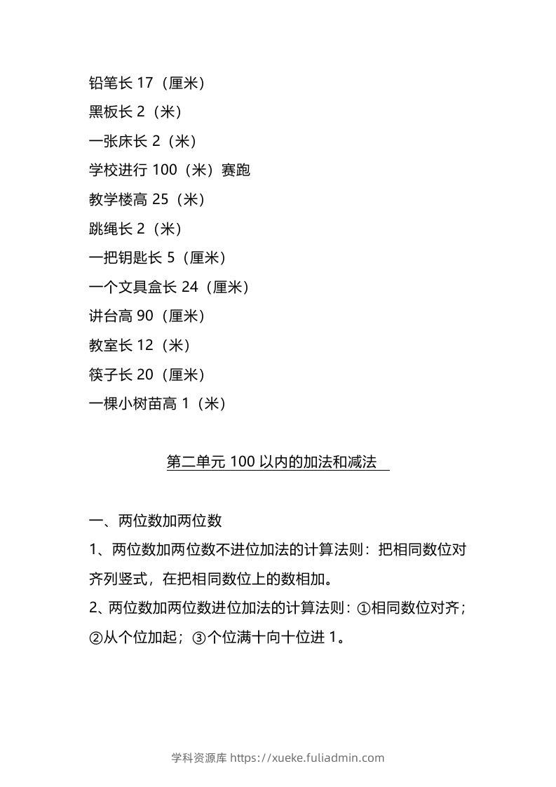 图片[2]-二上人教版数学重点知识点汇总预习-学科资源库
