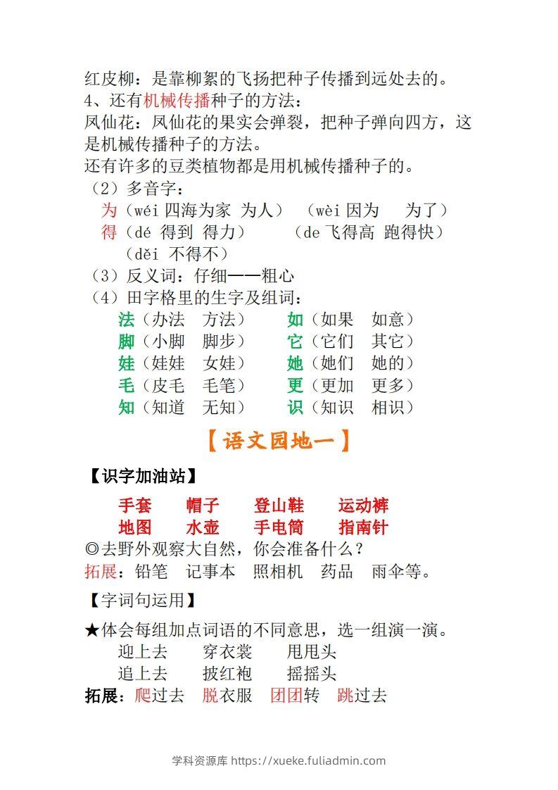 图片[3]-二年级上册语文全册重点知识点汇总-学科资源库