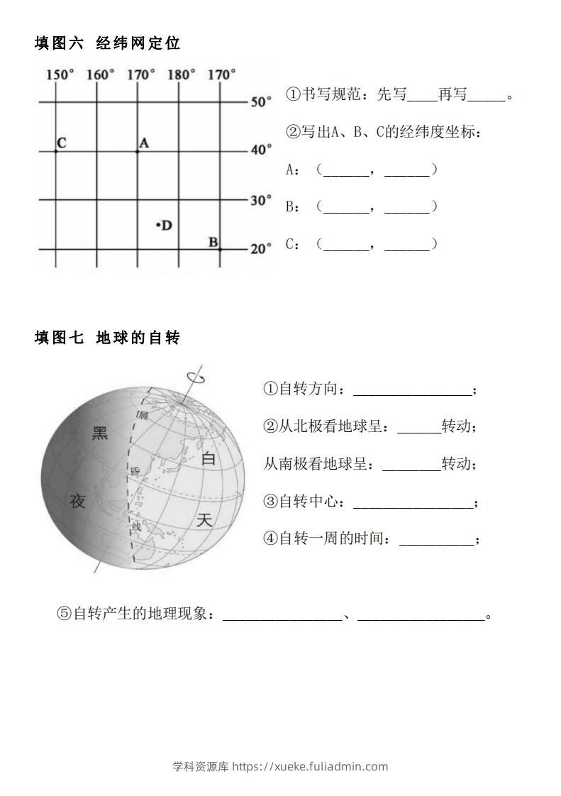 图片[3]-人教版七年级上册地理填图专项训练-学科资源库