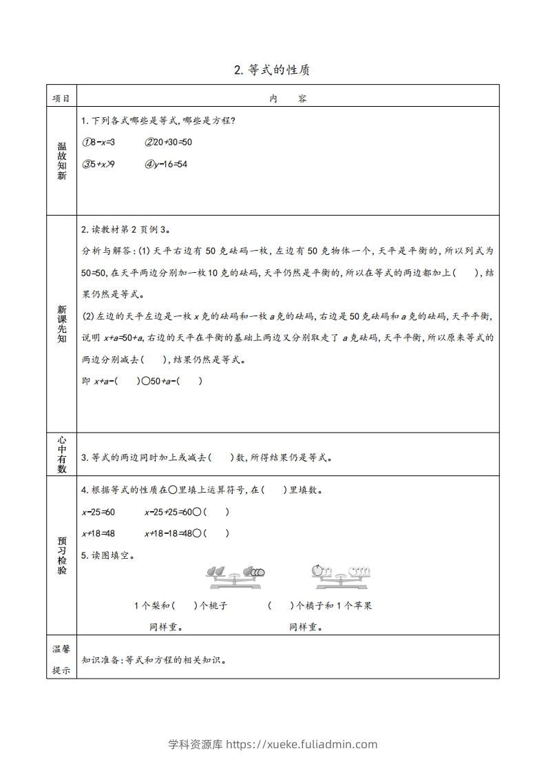 图片[2]-苏教版五年级数学下册小学预习单-学科资源库