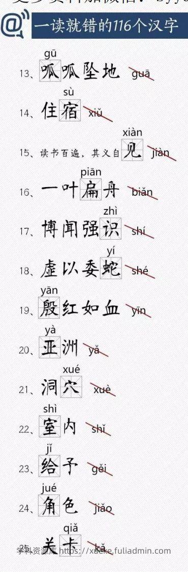 图片[2]-人教版总结小学常读错的字-学科资源库