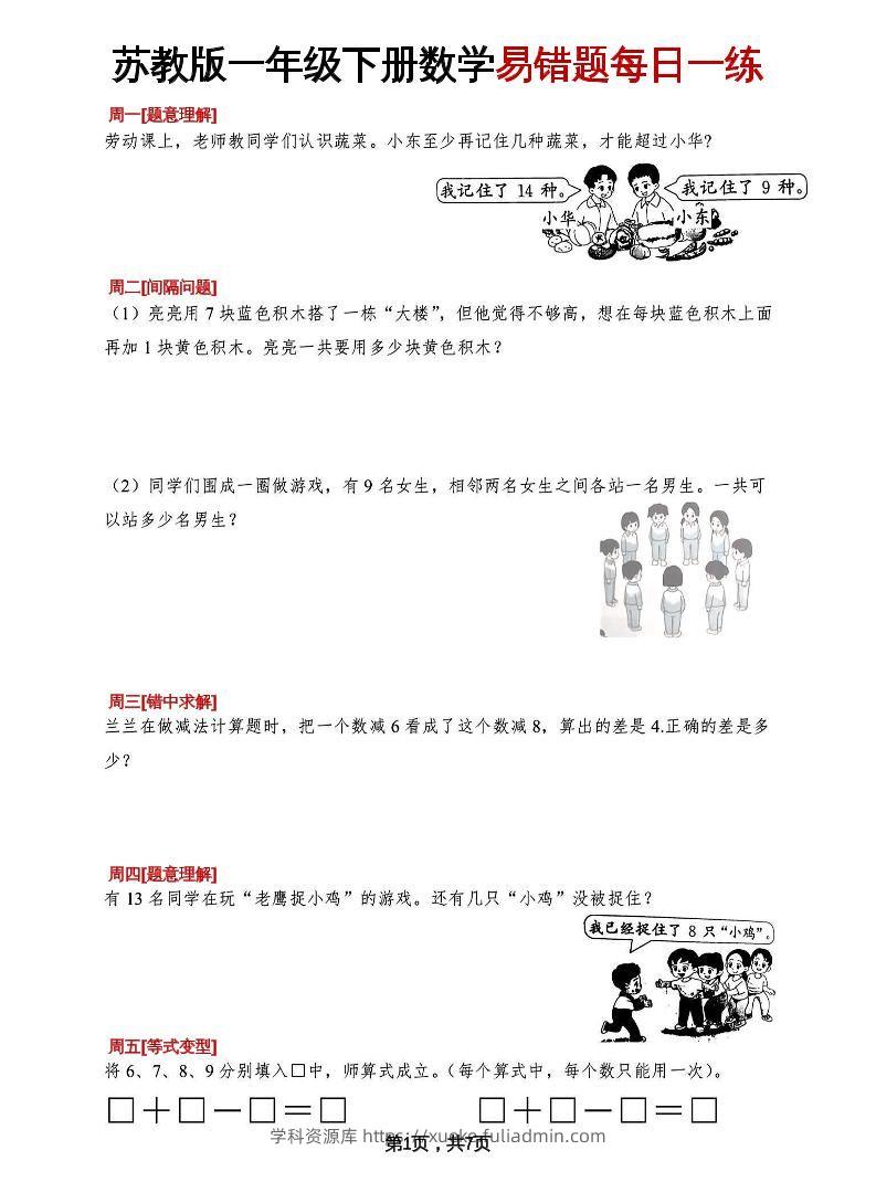一下苏教版数学易错每日一练-学科资源库